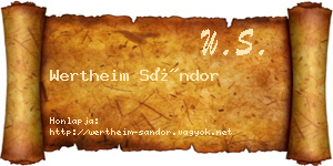 Wertheim Sándor névjegykártya