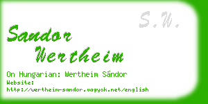 sandor wertheim business card